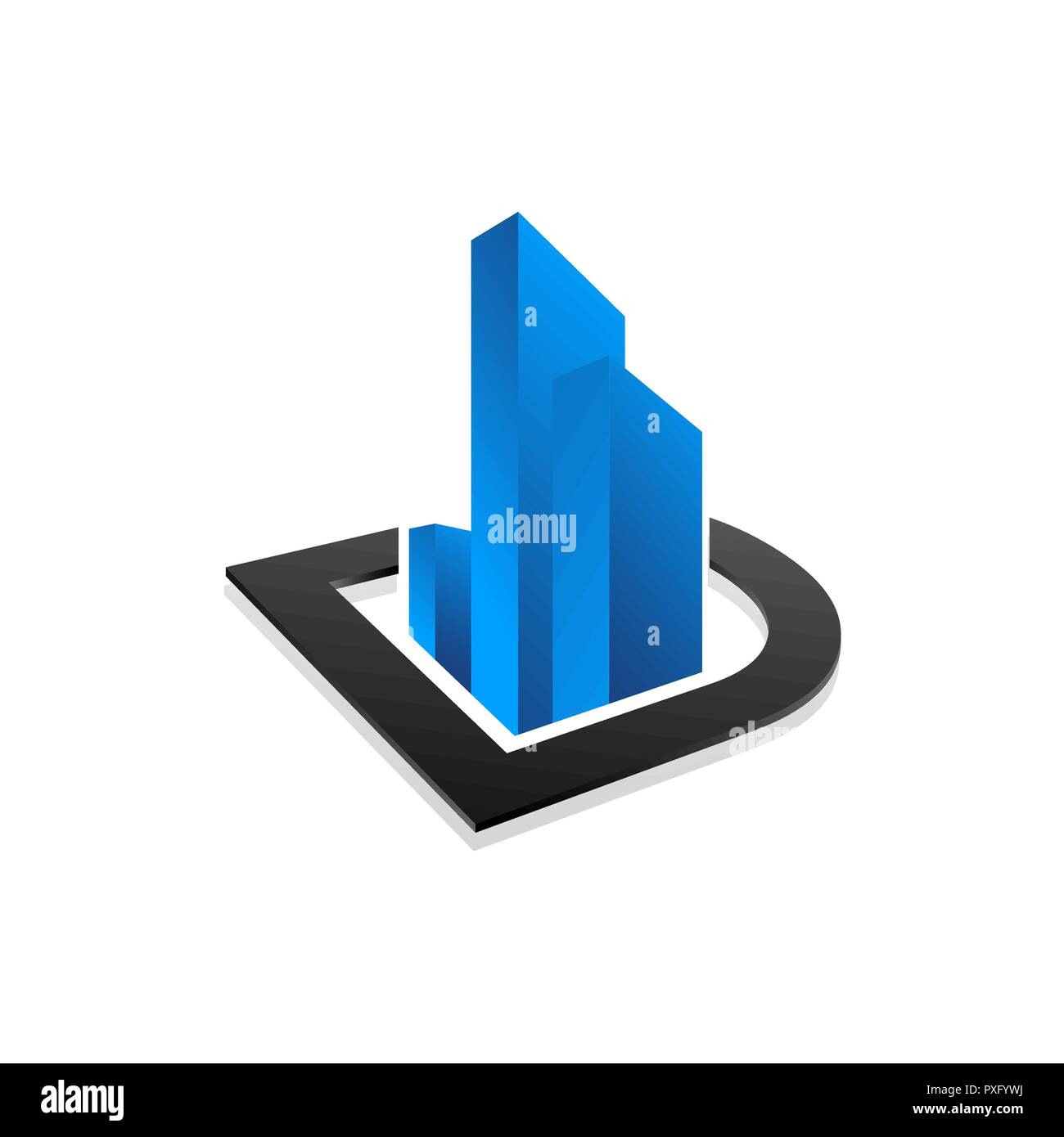 Immobilien oder Gebäude mit blauen Farbe logo template Element Stock Vektor