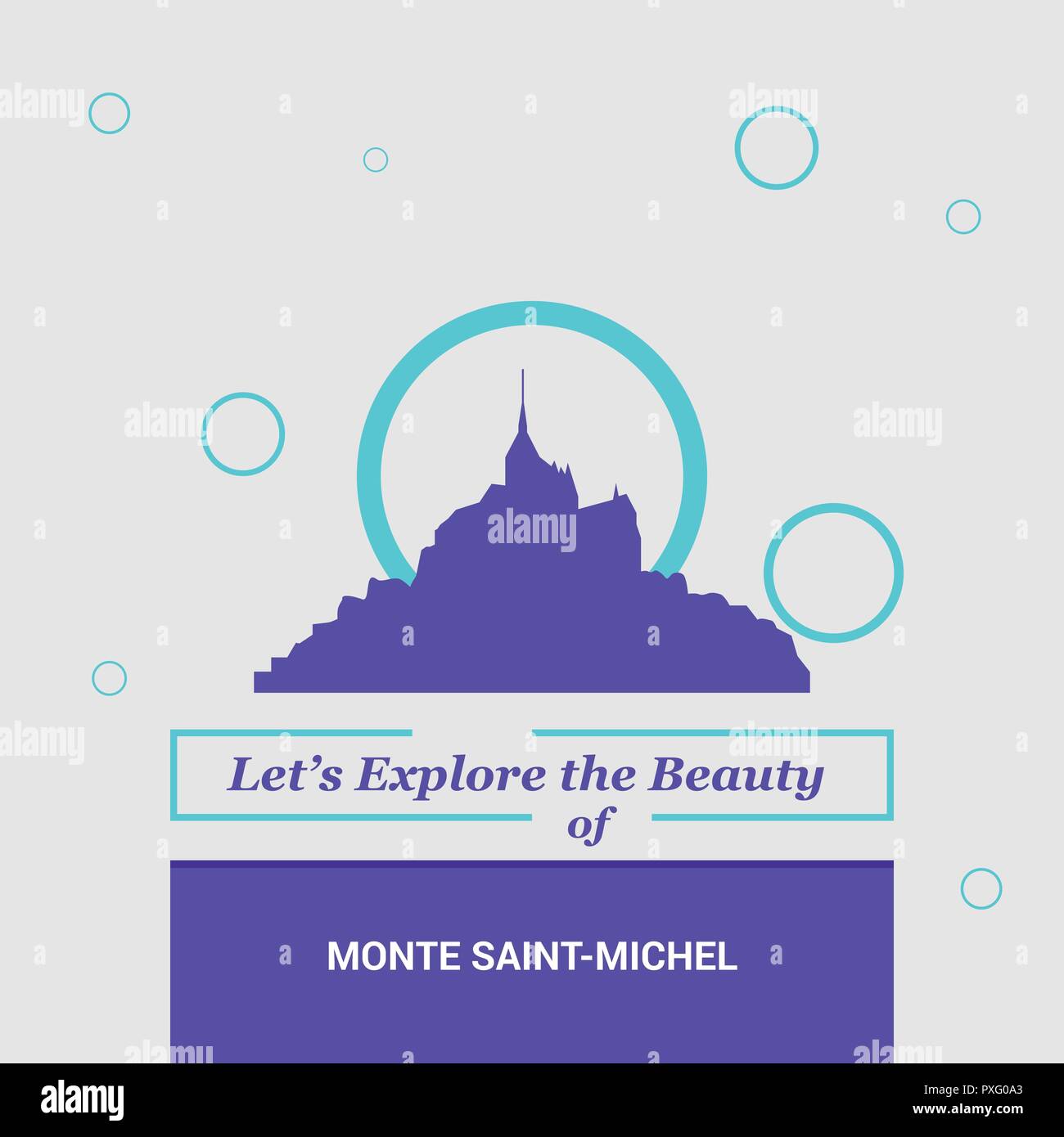 Erkunden sie die Schönheit des Monte Saint-michel, Frankreich nationale Wahrzeichen lassen Stock Vektor
