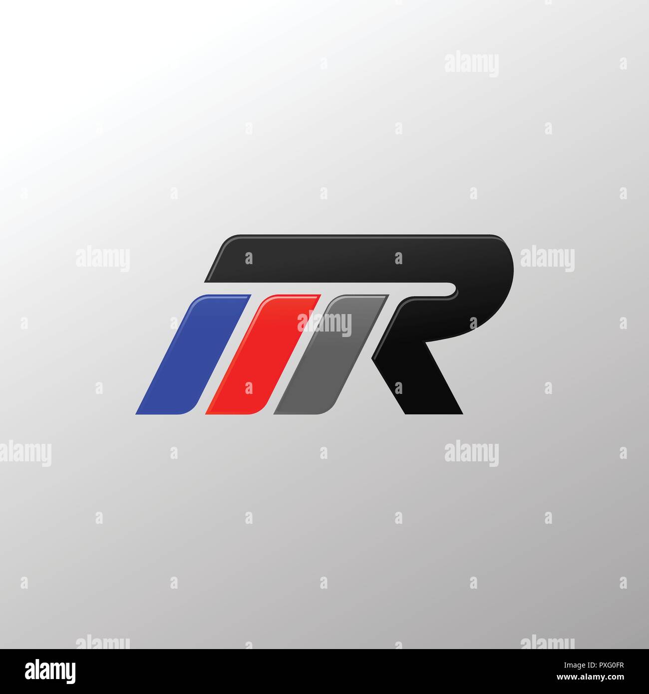 Schreiben Von Herrn Racing Logo Design Template Stock Vektorgrafik Alamy