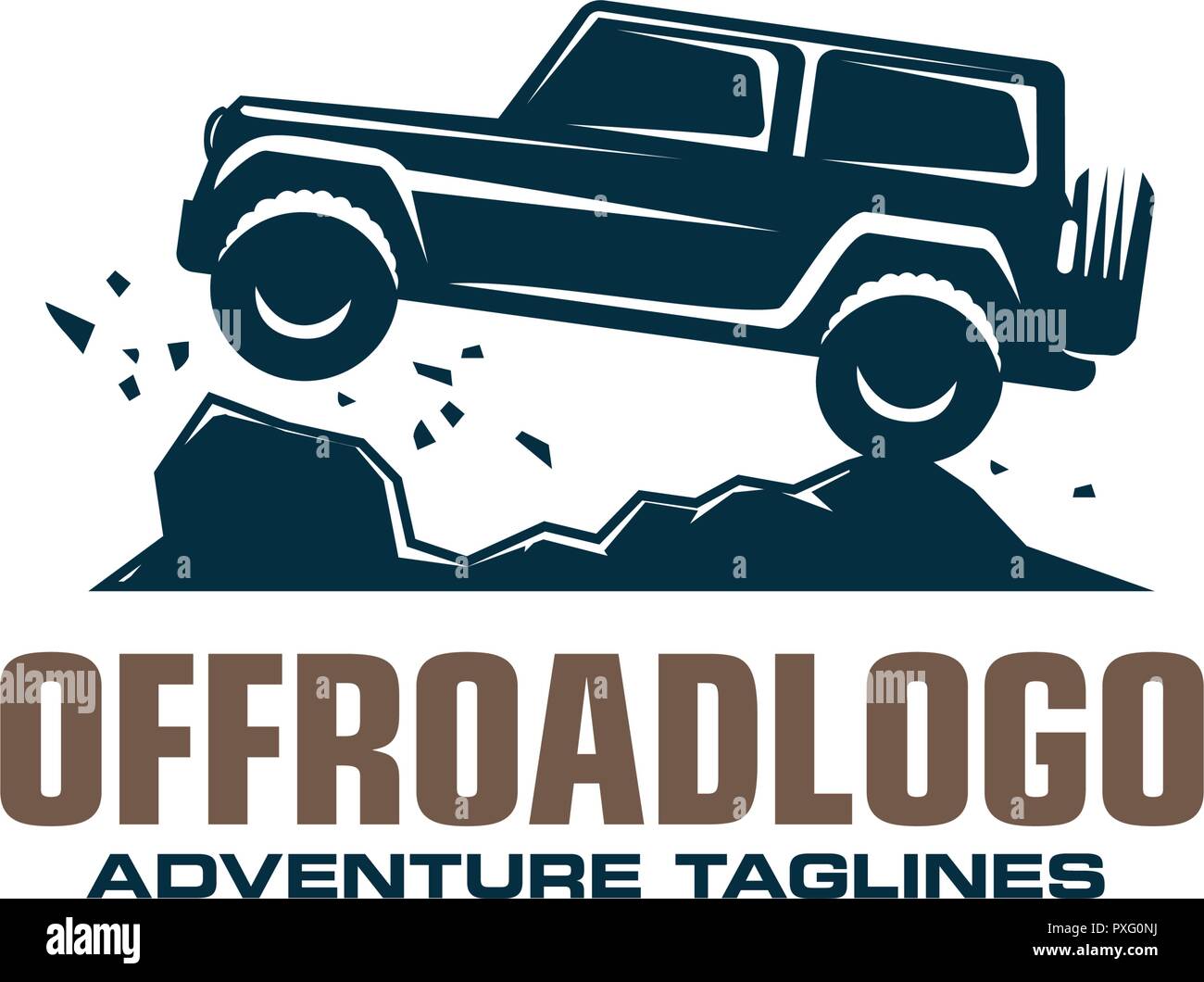Off-road Car Logo, Safari, Expedition suv Offroader. Stock Vektor