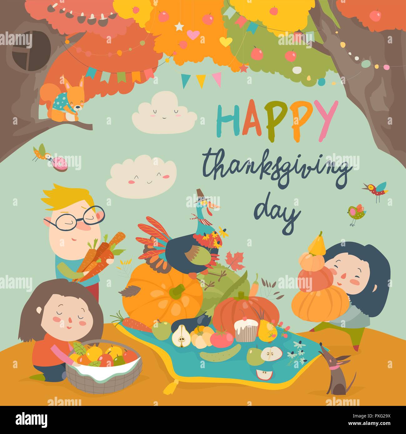 Cartoon Kinder Ernte Im Herbst Garten Happy Thanksgiving Day Stock Vektorgrafik Alamy Cartoon Kinder Ernte Im Herbst Garten Happy Thanksgiving Day Stock Vektorgrafik Alamy