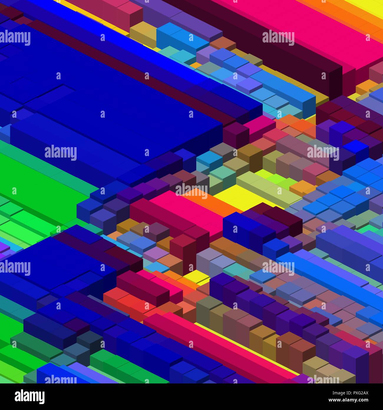 Vektor abstrakte pulsierenden bunten kubische Geometrische moderne Hintergrund leere Vorlage für Poster, Landung, Einladung oder Präsentation Stock Vektor