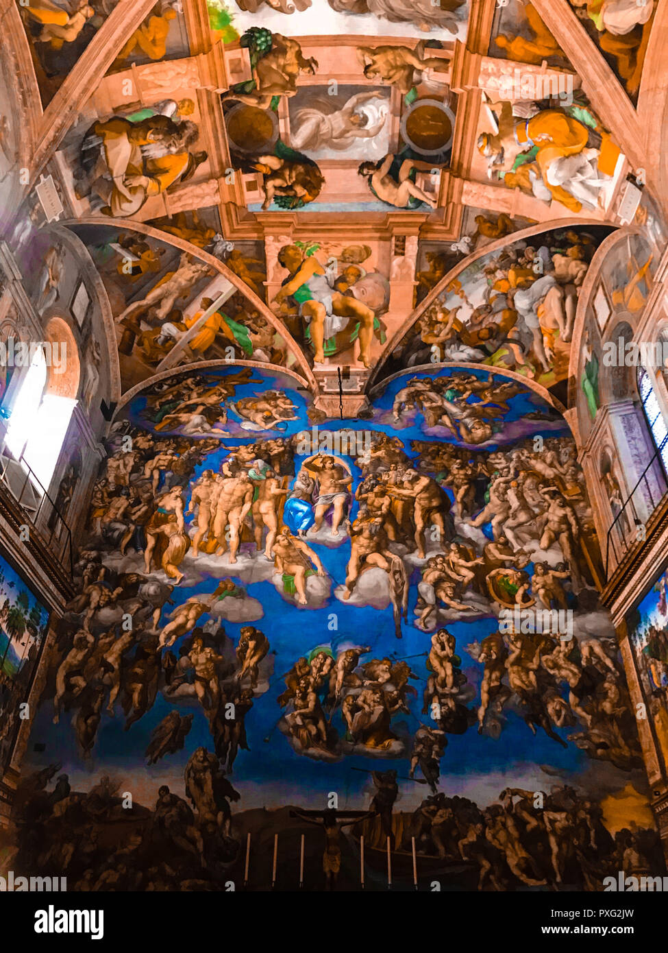 Italien, Vatikan, Sixtinische Kapelle, 27. November 2017, der Decke der Sixtinischen Kapelle im Vatikan Museum Stockfoto