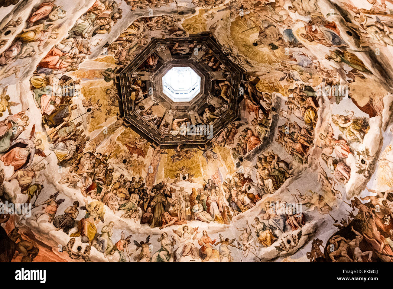 Decke Detail der Duomo di Firenze Kathedrale, die Kathedrale der Heiligen Maria von Blume, Florenz, Italien, Europa März 08, 2018 Stockfoto