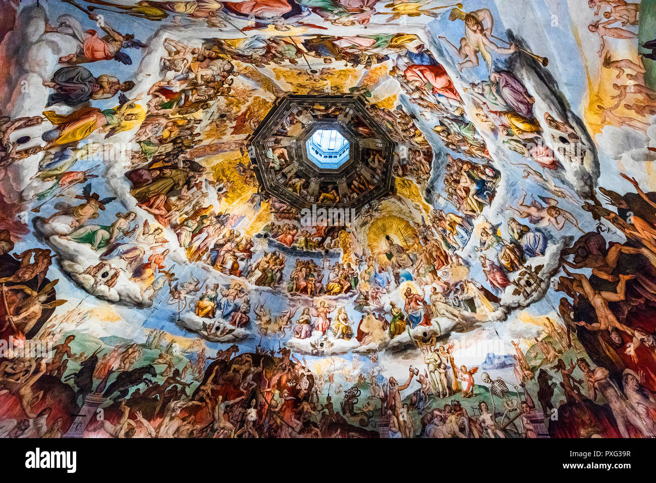 Decke Detail der Duomo di Firenze Kathedrale, die Kathedrale der Heiligen Maria von Blume, Florenz, Italien, Europa März 08, 2018 Stockfoto