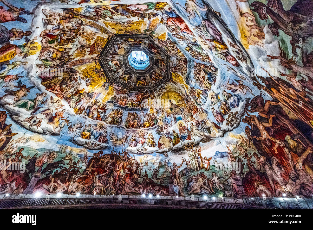 Decke Detail der Duomo di Firenze Kathedrale, die Kathedrale der Heiligen Maria von Blume, Florenz, Italien, Europa März 08, 2018 Stockfoto