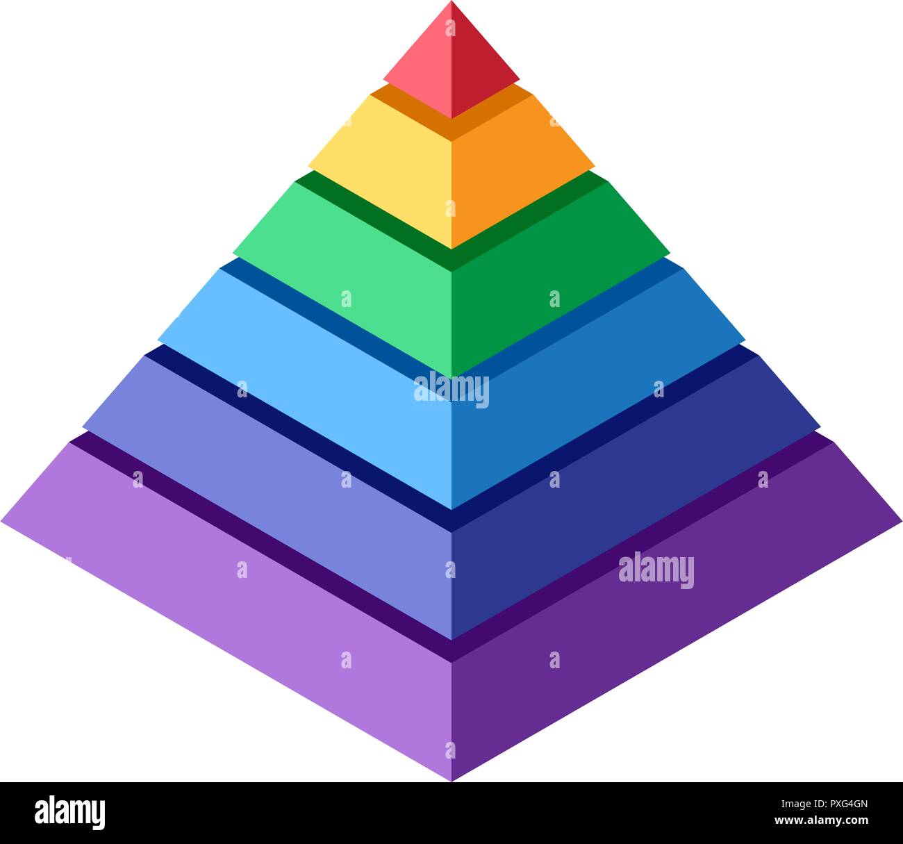 Stapel mit bunten Blöcken, die eine Pyramide. Isometrische Ansicht von abstrakten geometrischen Element für Design Stock Vektor