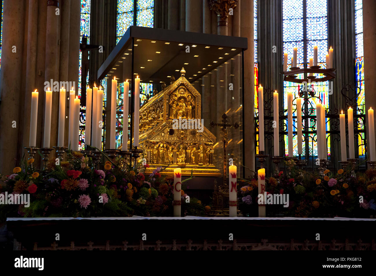 Der Schrein der Heiligen Drei Könige am Dom, Köln, Deutschland der Dreikoenigsschrein im Dom, Köln, Deutschland. Stockfoto
