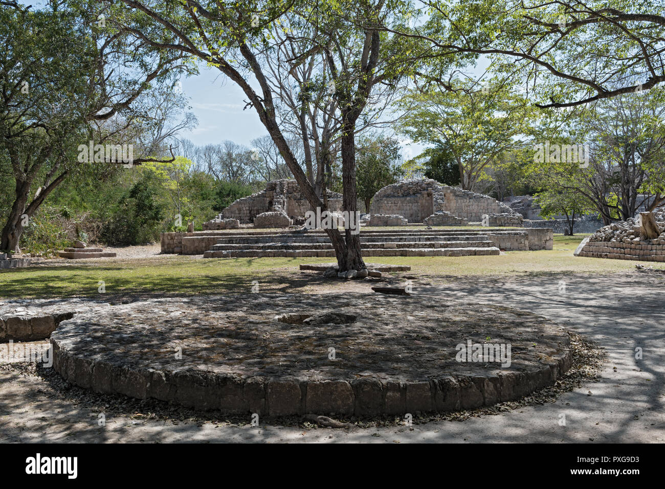 Die Ruinen der antiken Stadt Edzna in der Nähe von Campeche, Mexiko Stockfoto
