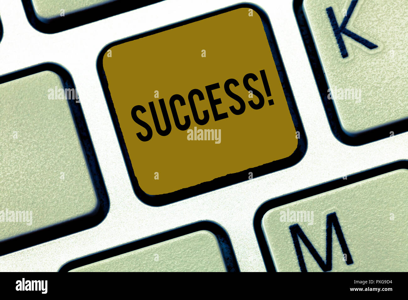 Wort schreiben Text Erfolg. Business Konzept für Vollendung Ziel Zweck gut oder schlecht Ergebnis des Unternehmens. Stockfoto