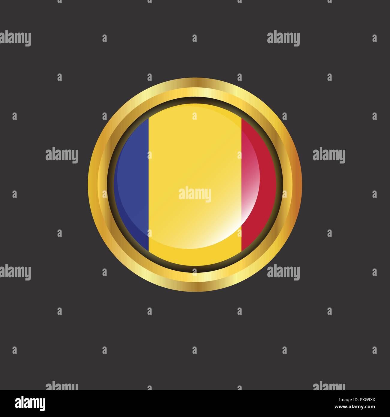 Rumänien Flagge Golden Taste Stock Vektor