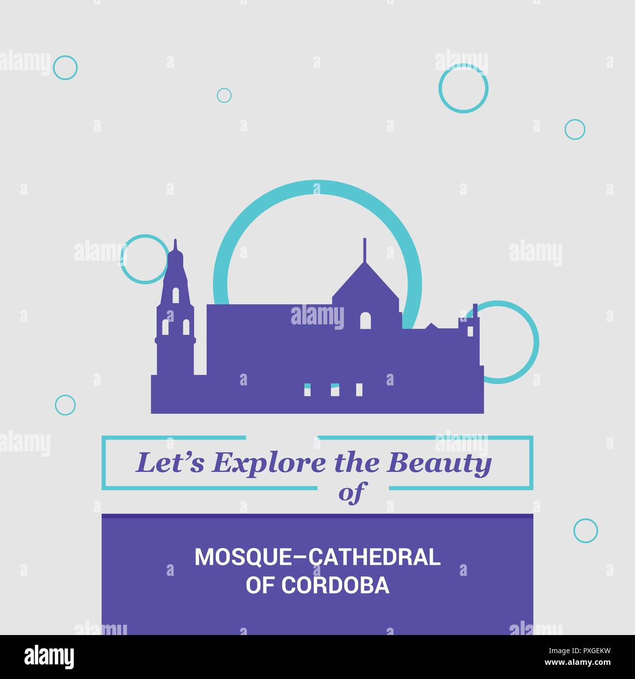 Erkunden sie die Schönheit der Moschee - Kathedrale der Cardoba, Spanien nationale Wahrzeichen lassen Stock Vektor