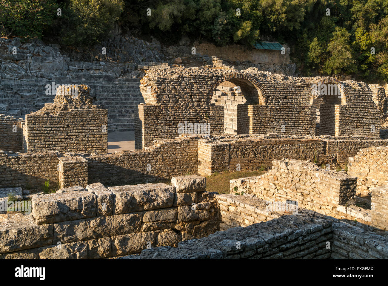 Asklepios-Heiligtum, Butrint, Albanien, Europa | Heiligtum des Asklepios in Butrint oder Buthrotum, Albanien, Europa Stockfoto