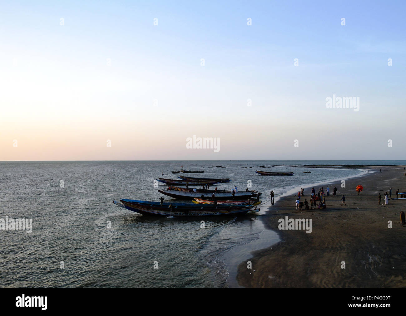 Mündung des Gambia River und Fisherman Bucht in Gambia Stockfoto