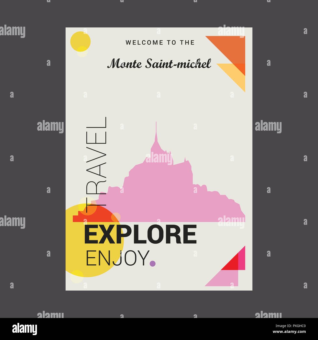 Der Monte Saint-michel, Frankreich erkunden, genießen Plakat Vorlage Willkommen Stock Vektor