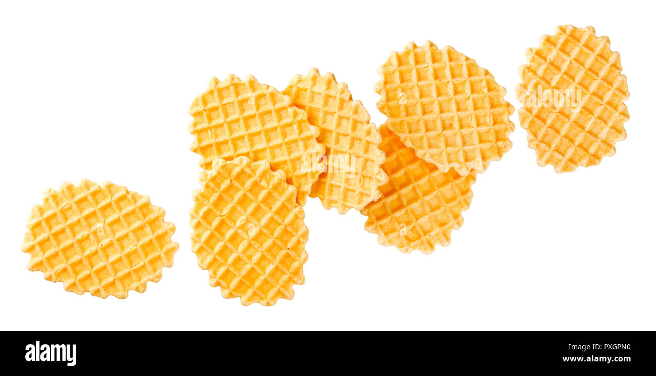 Belgische Waffeln isoliert auf weißem Hintergrund Stockfoto