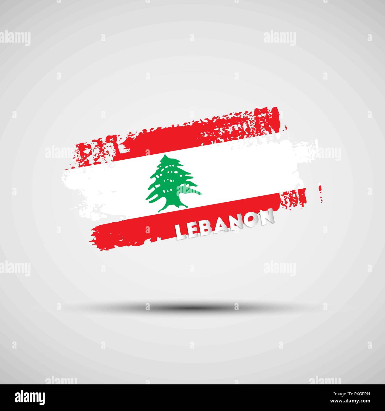 Flagge des Libanon. Vector Illustration von Grunge Pinselstrich mit libanesischen Flagge Farben für Ihre Grafik- und Webdesign Stock Vektor