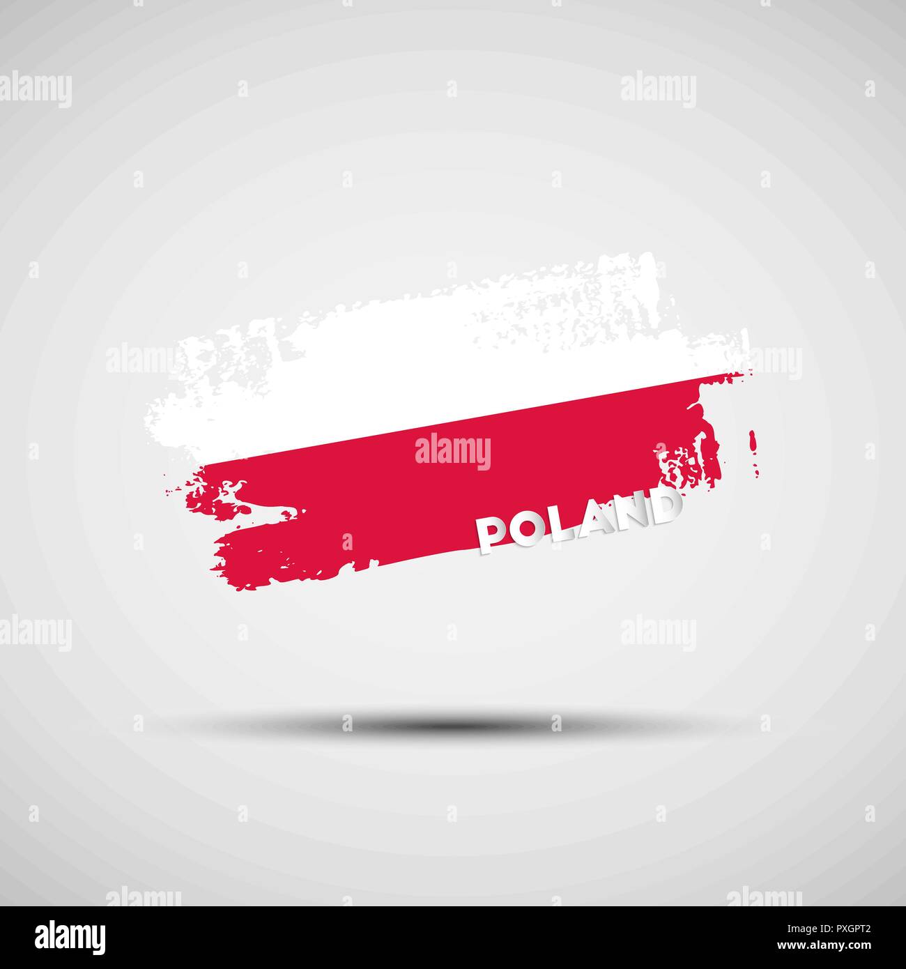 Flagge Polens. Vector Illustration von Grunge Pinselstrich mit polnischen nationalen Flagge Farben für Ihre Grafik- und Webdesign Stock Vektor