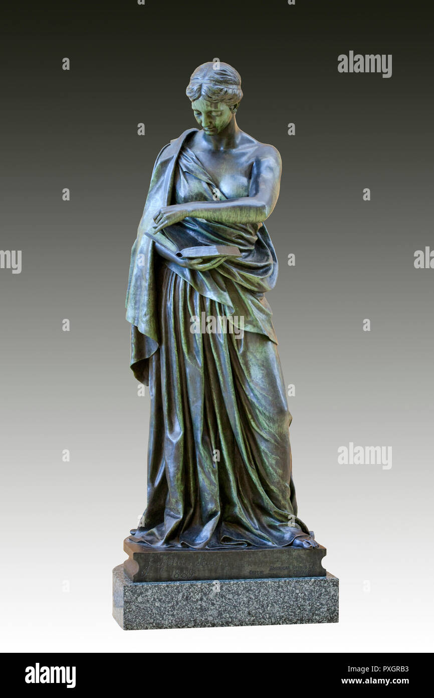 Die 1889 Bronze Statue der Minerva von Bildhauer Jakob H. Fjelde (1855-1896) im Hennepin County Central Library, Minneapolis - die Skulptur, die Ca Stockfoto