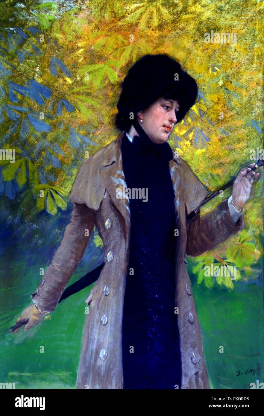 Giuseppe De Nittis (1846-1884) Die Dame mit der Ulster 1882 aus dem 19. Jahrhundert, Italien, Italienisch. Stockfoto