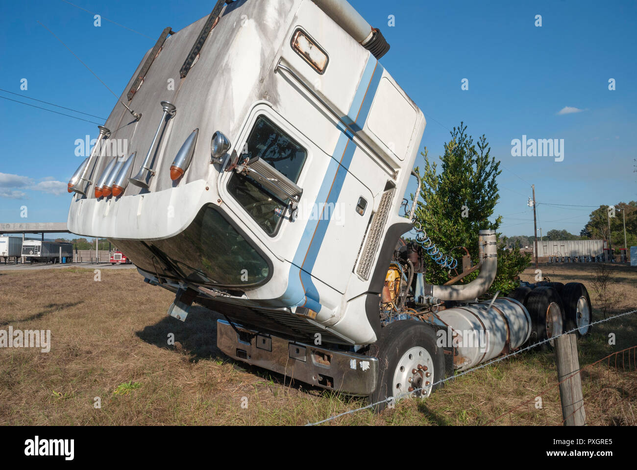 18 Rad Stapler mit Baum in der Mitte aufgegeben. Stockfoto