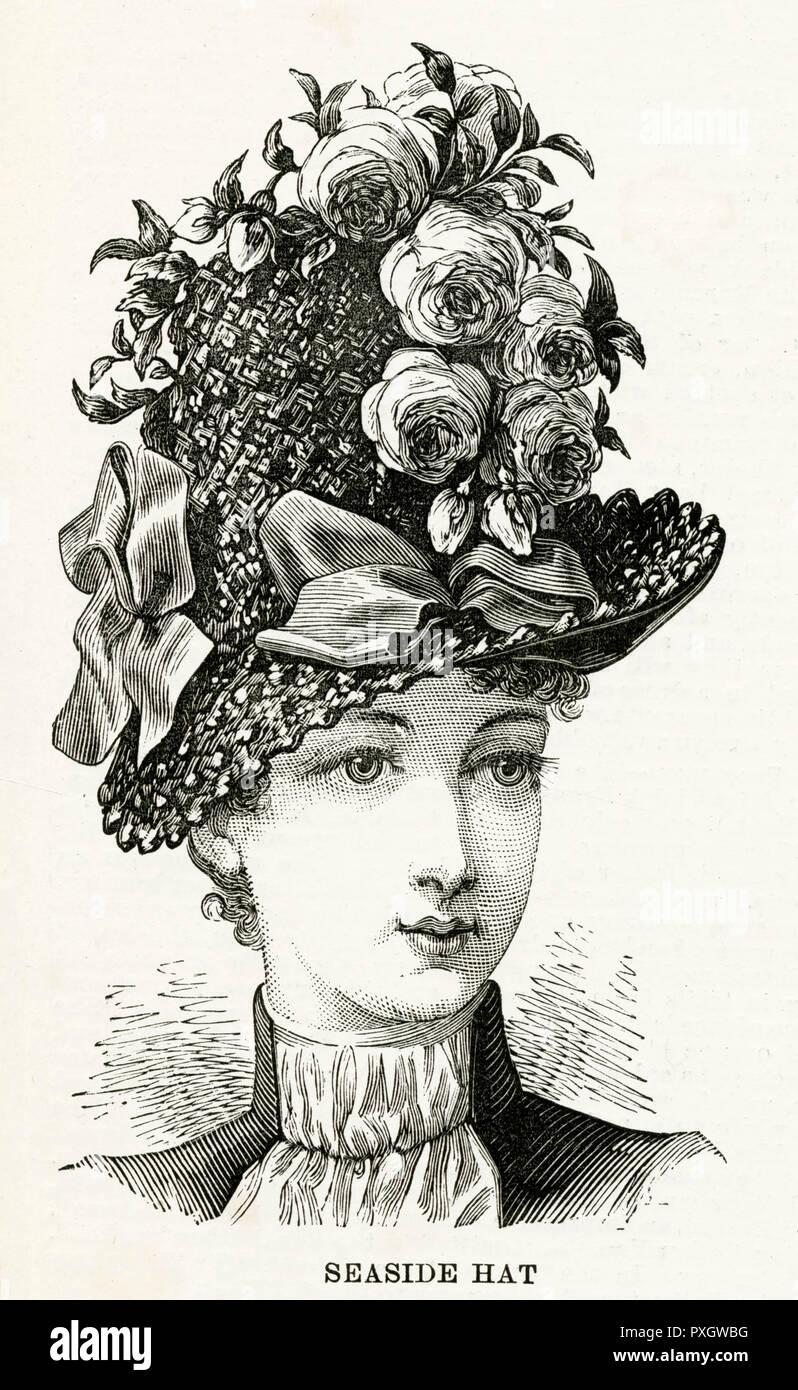Damen Mütze am Meer 1886 Stockfoto