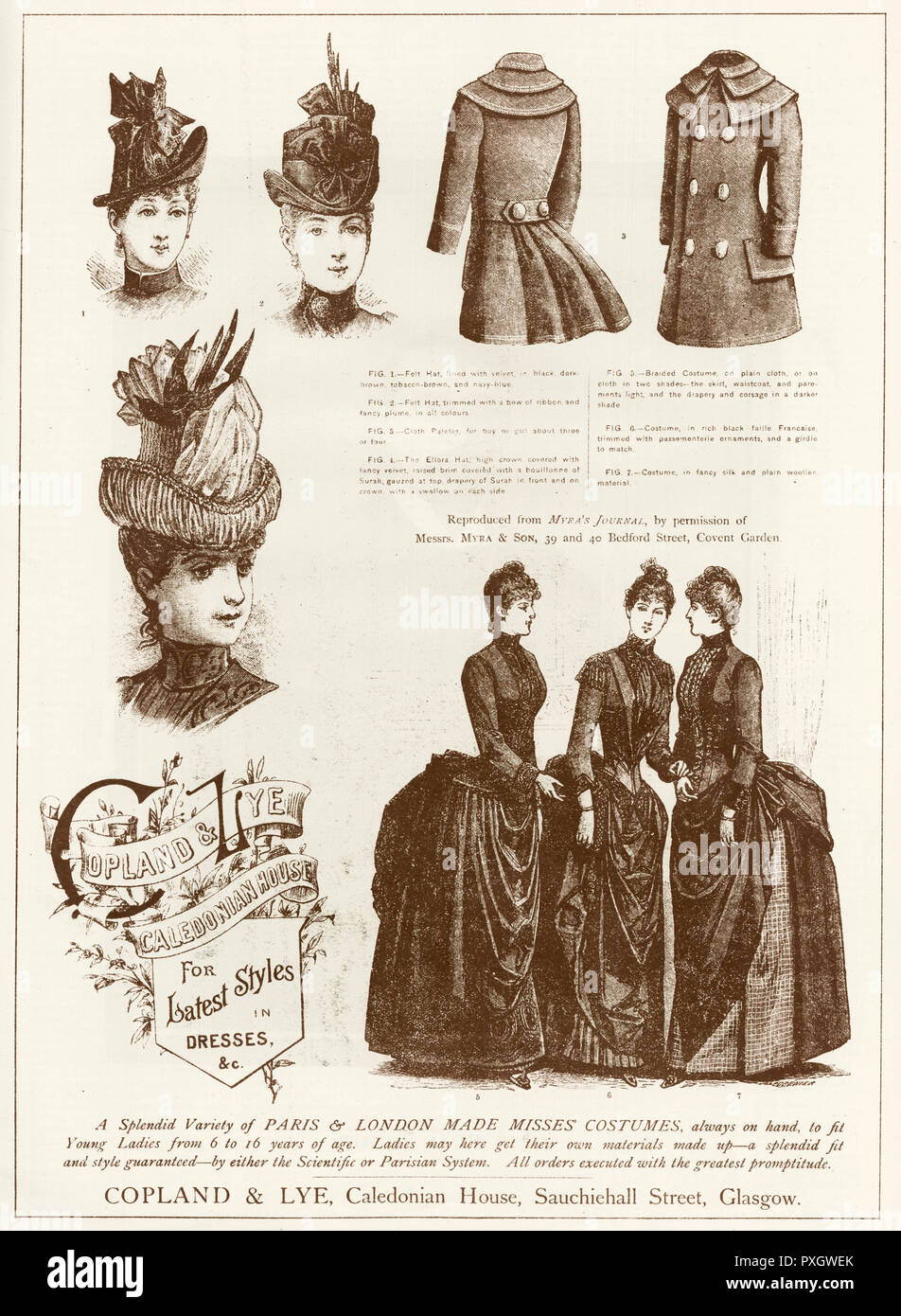 Werbung für Copland & Lye Damenmode 1887 Stockfoto
