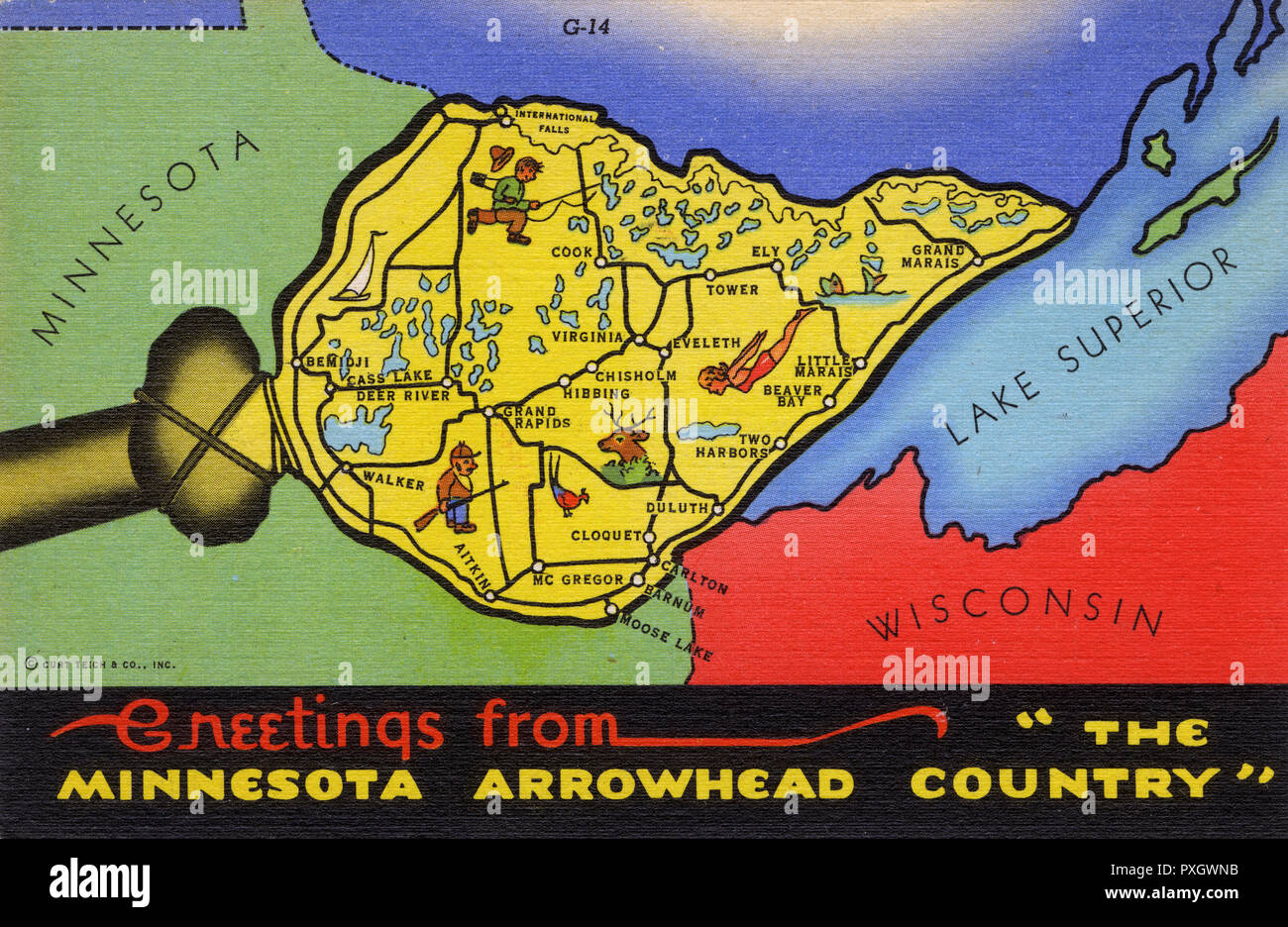 USA - „The Minnesota Arrowhead Country“ Stockfoto