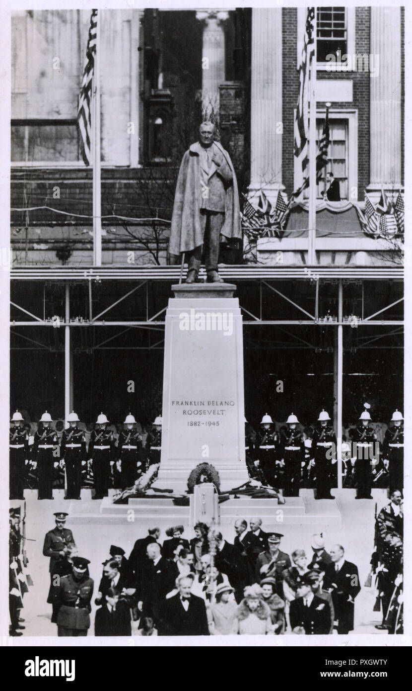 Das Roosevelt Memorial wurde in Grosvenor Gardens, London, enthüllt Stockfoto