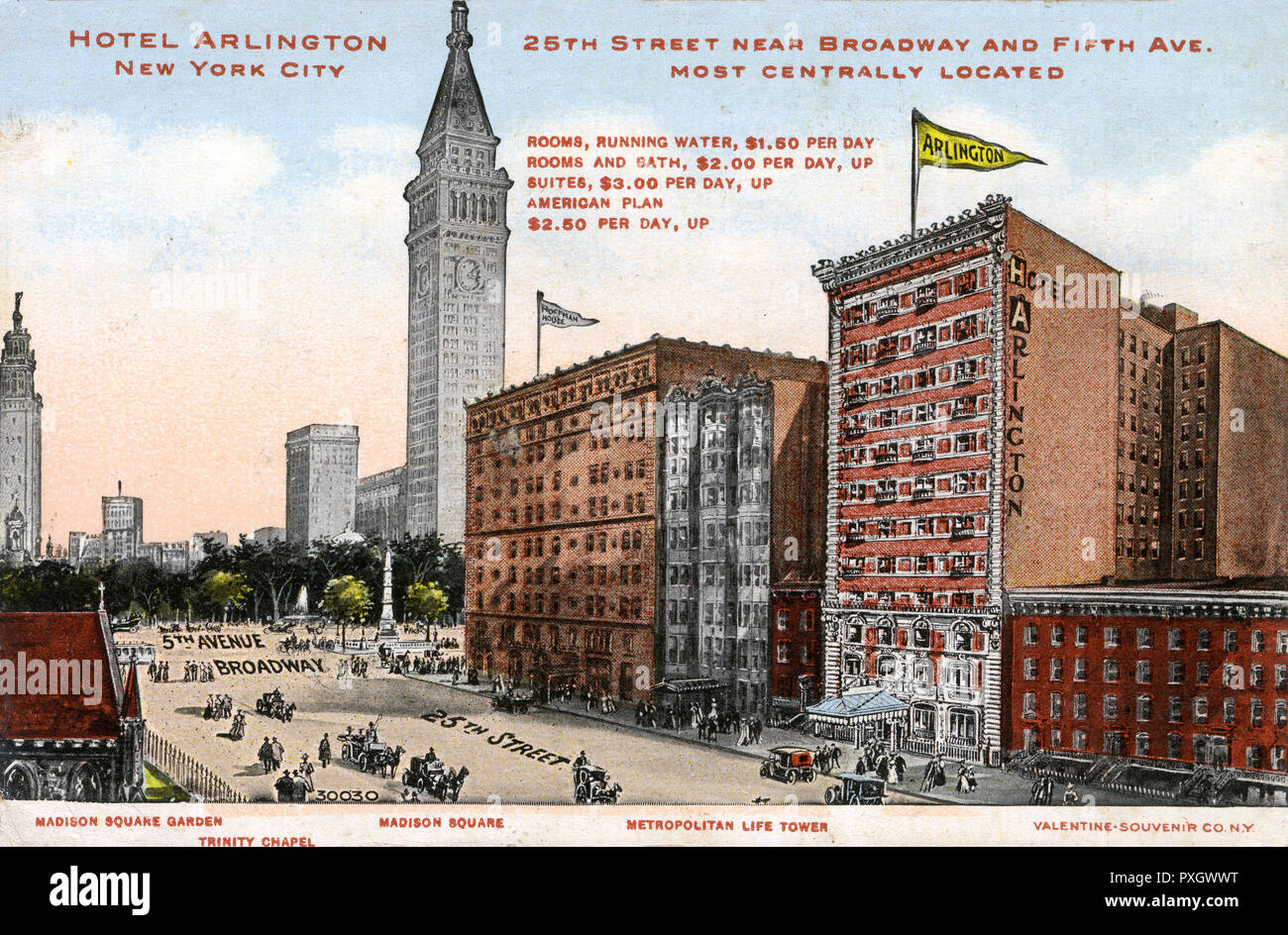 Hotel Arlington, New York City, USA Stockfoto