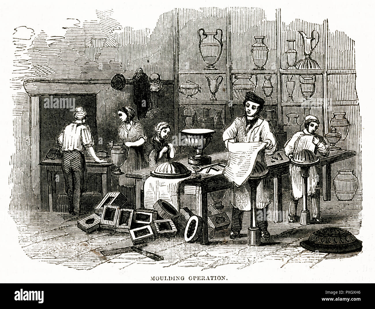 Porzellanhersteller 1840er Stockfoto