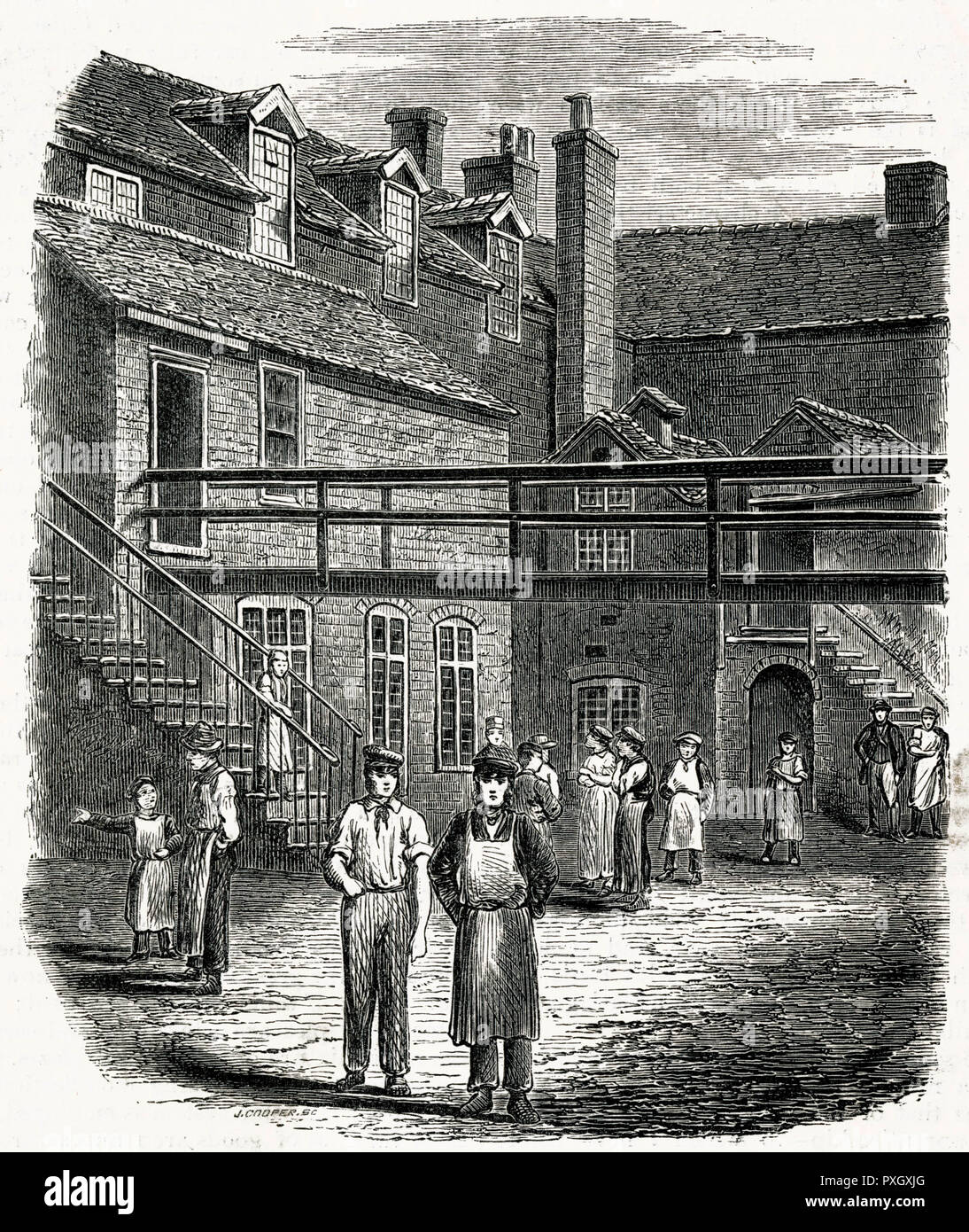 Wedgwoods Fabrik in Etrurien 1850er Stockfoto