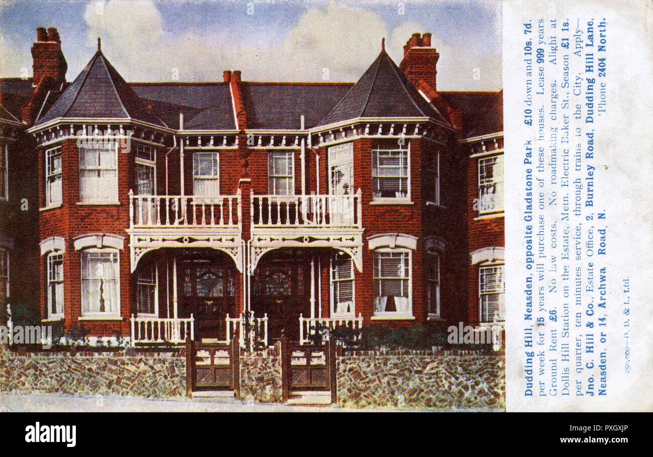 Edwardian Hotel Mit Terrassen - Burnley Road - Neasden, London Stockfoto