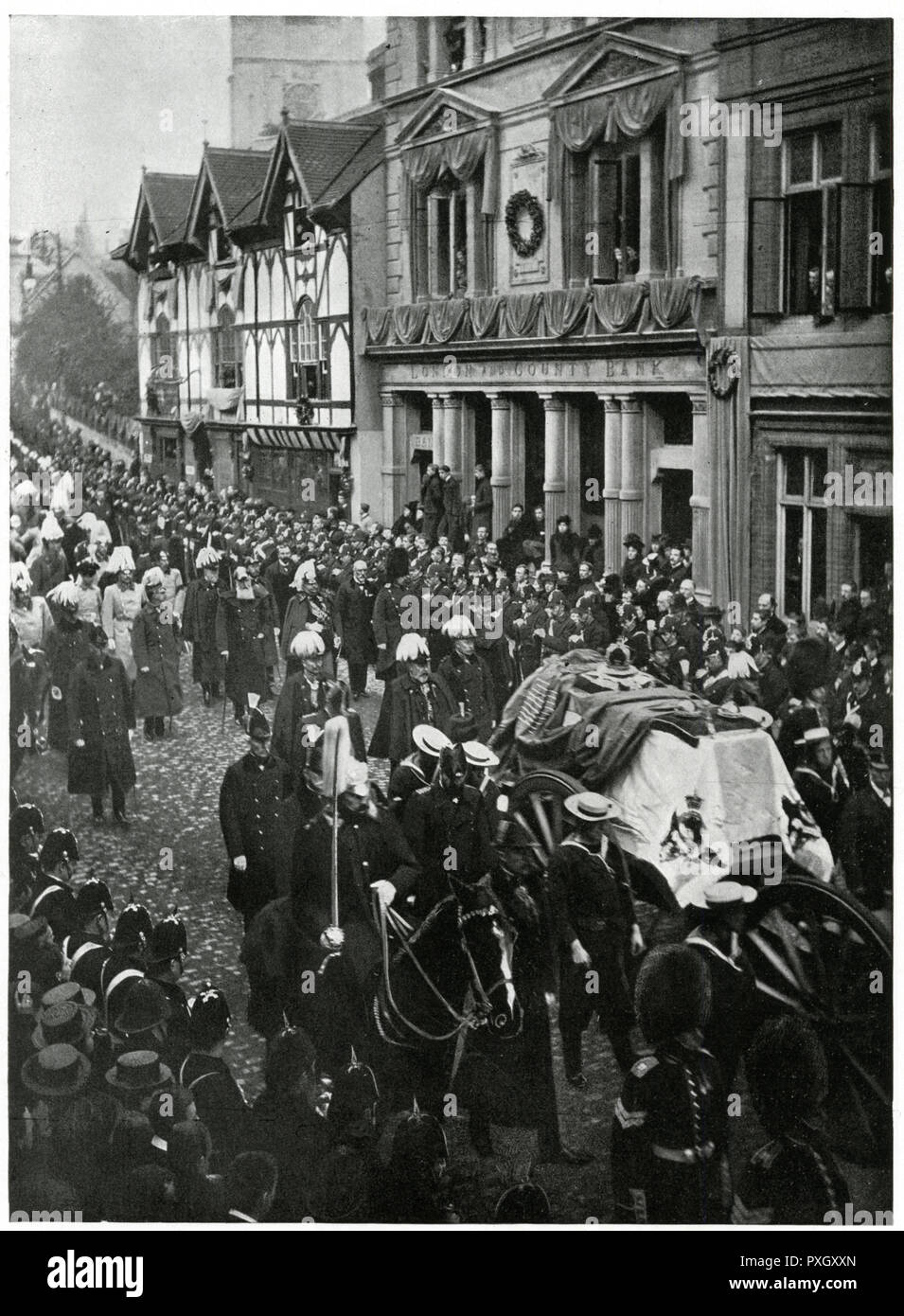 Bestattungszug von Königin Victoria in Windsor 1901 Stockfoto
