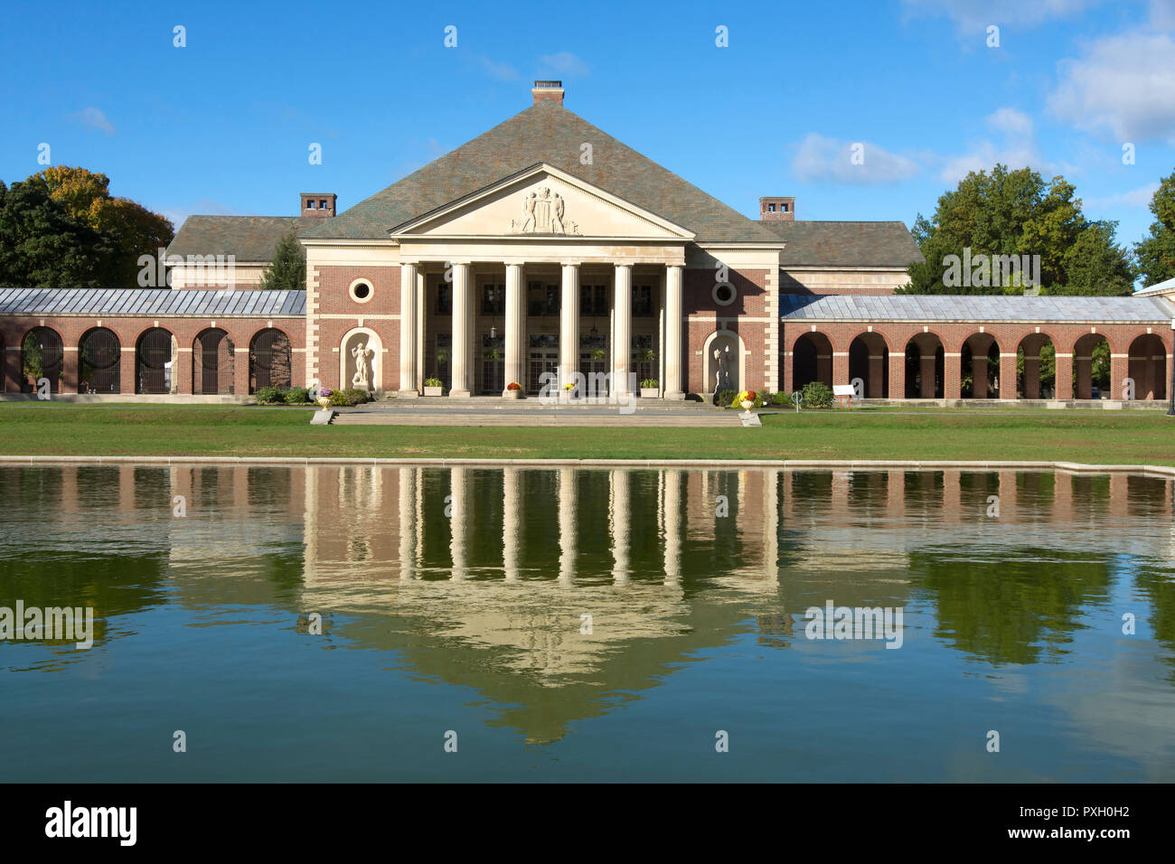 Saratoga Spa State Park. Diese National Historic Landmark bietet vielfältige kulturelle, ästhetische und Freizeitaktivitäten. Stockfoto