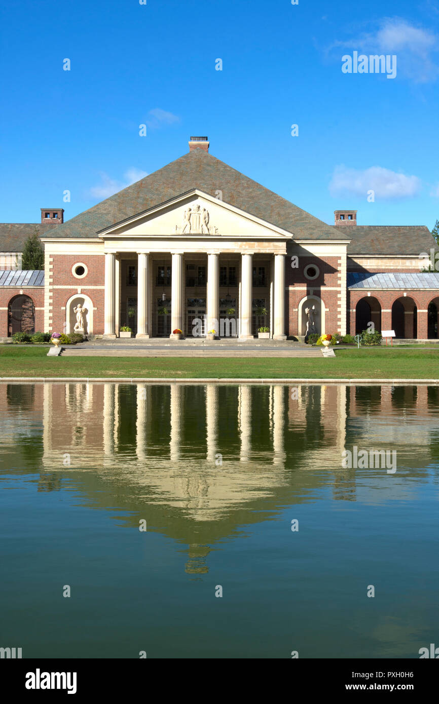 Saratoga Spa State Park. Diese National Historic Landmark bietet vielfältige kulturelle, ästhetische und Freizeitaktivitäten. Stockfoto