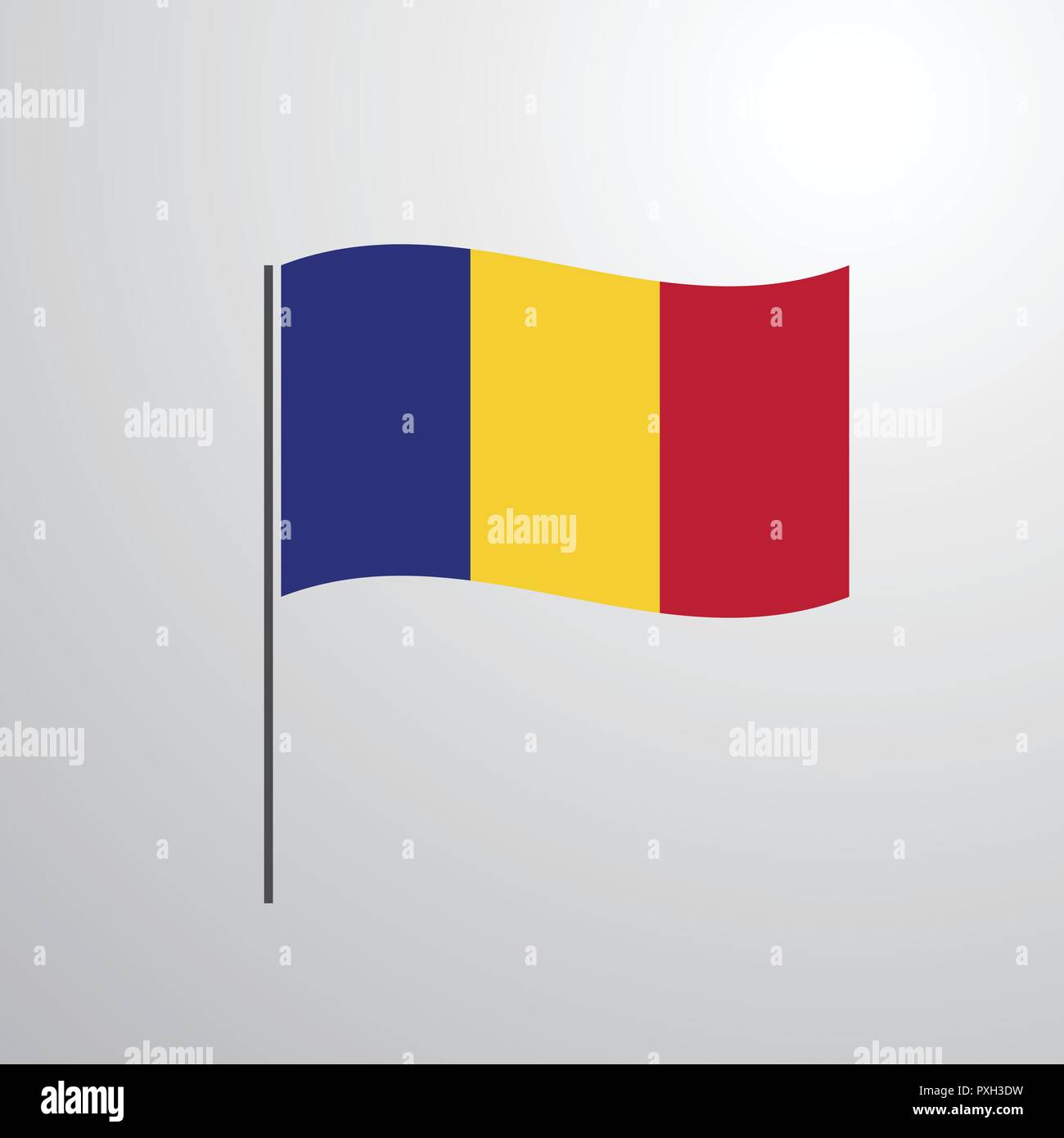 Rumänien wehende Flagge Stock Vektor