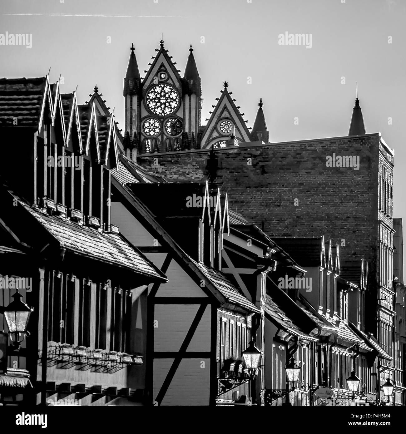 Die Kaiser- und Hansestadt Tangermünde (plattdeutsch: Tangermünn) liegt an der Elbe im Südosten des Landkreises Stendal im nördlichen Sachsen-Anhalt. Stockfoto