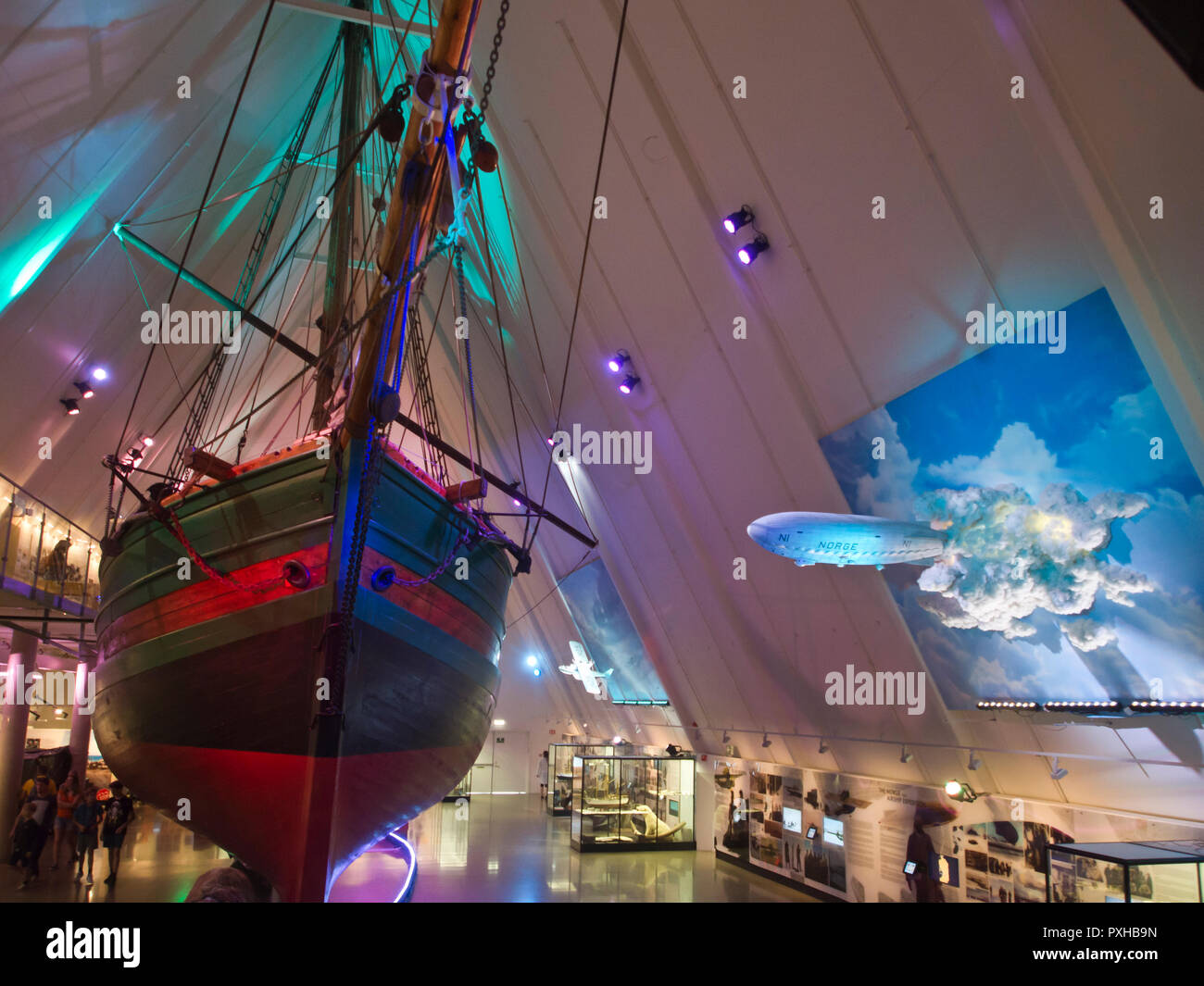 Das Polarschiff Fram in seinem eigenen Museum in Bygdoy, Oslo, Norwegen, von Nansen und Amundsen auf dem Weg zum Südpol verwendet wird Stockfoto