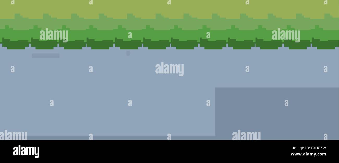 Pixel video game level interface Vector Illustration Stock Vektor