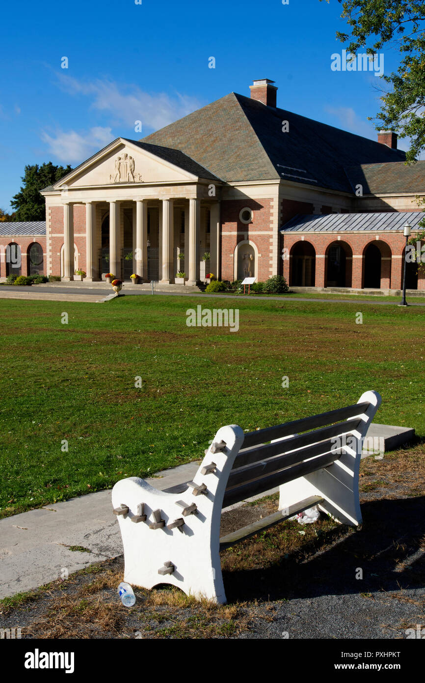 Saratoga Spa State Park. Diese National Historic Landmark bietet vielfältige kulturelle, ästhetische und Freizeitaktivitäten. Stockfoto