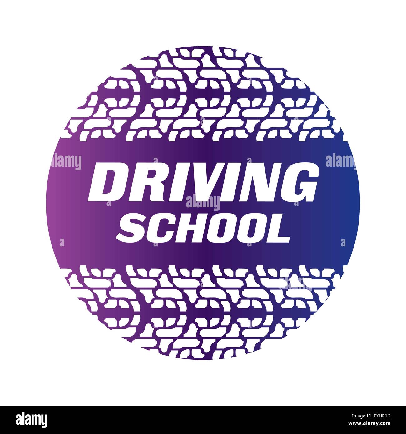 Logo der Fahrschule, Auto- und Mechaniker Stock Vektor