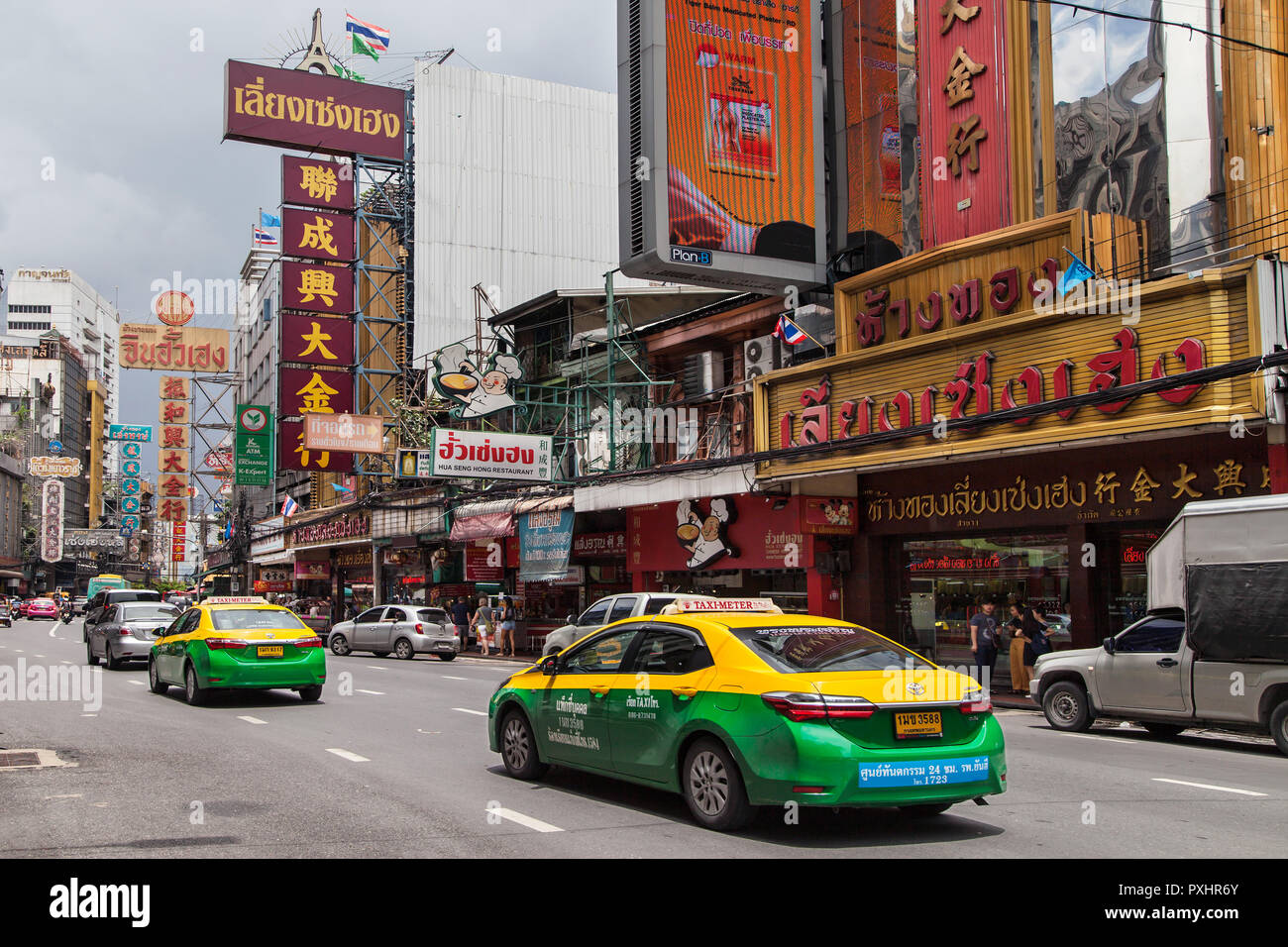Bangkok, Thailand - 27. August 2018: Chinatown in Bangkok, Thailand. Stockfoto