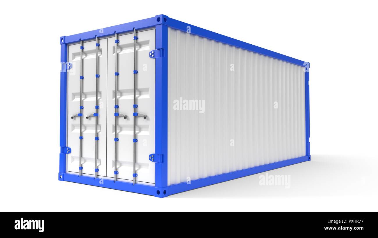Einfache Sendung Container auf Weiß. 3D-Darstellung Stockfoto