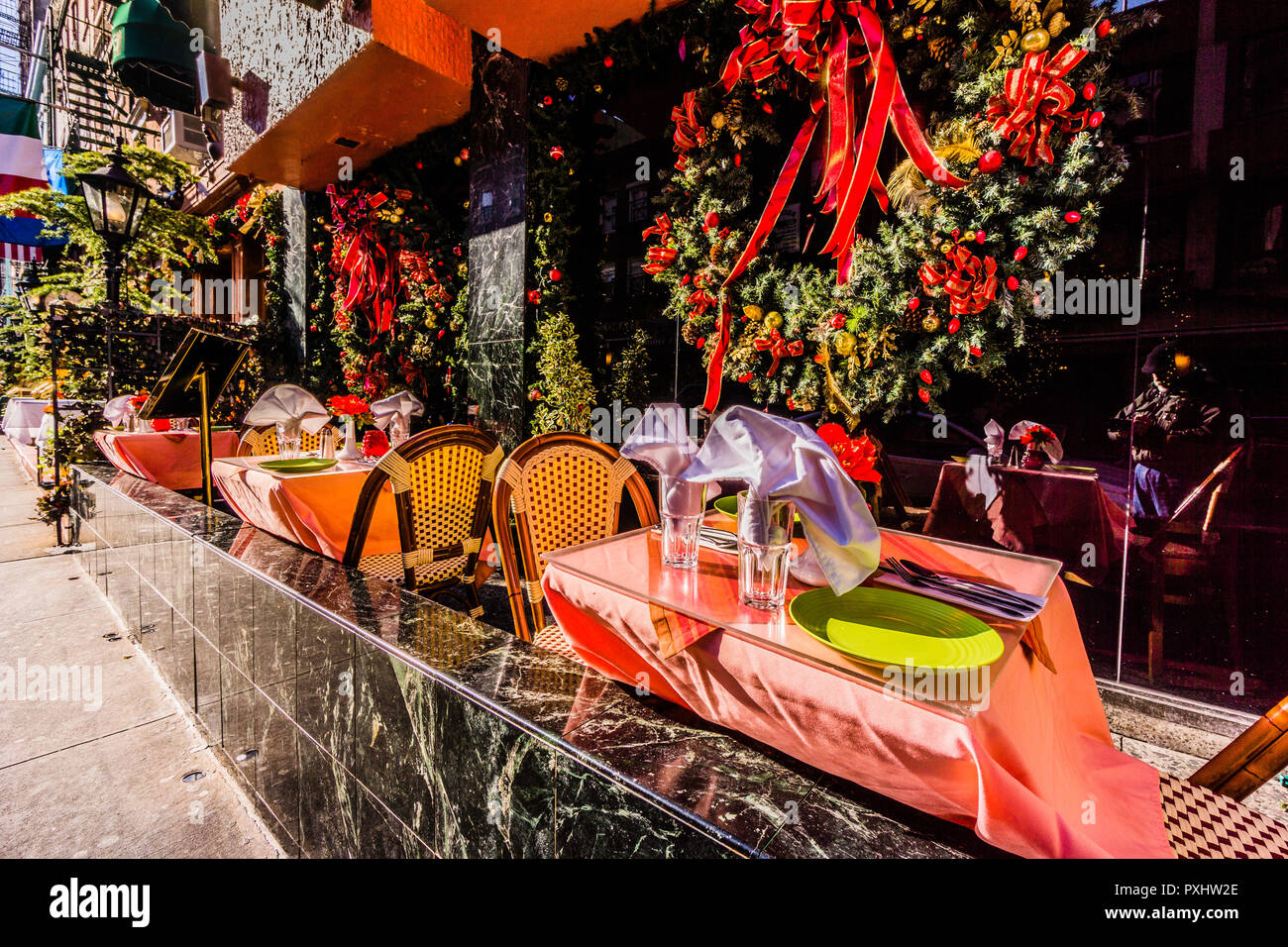 Restaurant Little Italy Mulberry Street Manhattan New York, New York, USA Stockfoto