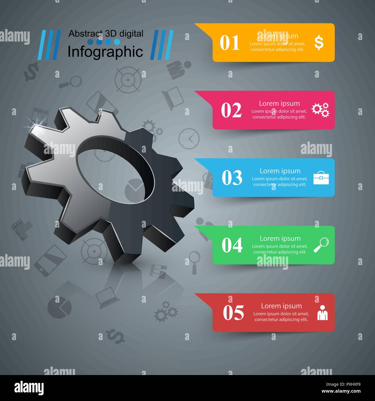 Zahnrad, Zahnrad-Symbol. Business-Infografiken. Stock Vektor
