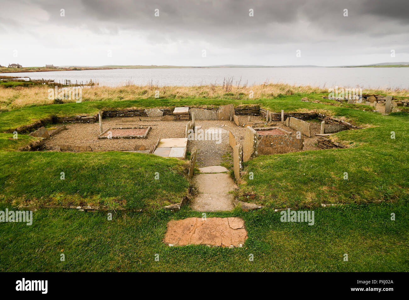 Die jungsteinzeitliche Siedlung Barnhouse Orkney Stockfoto