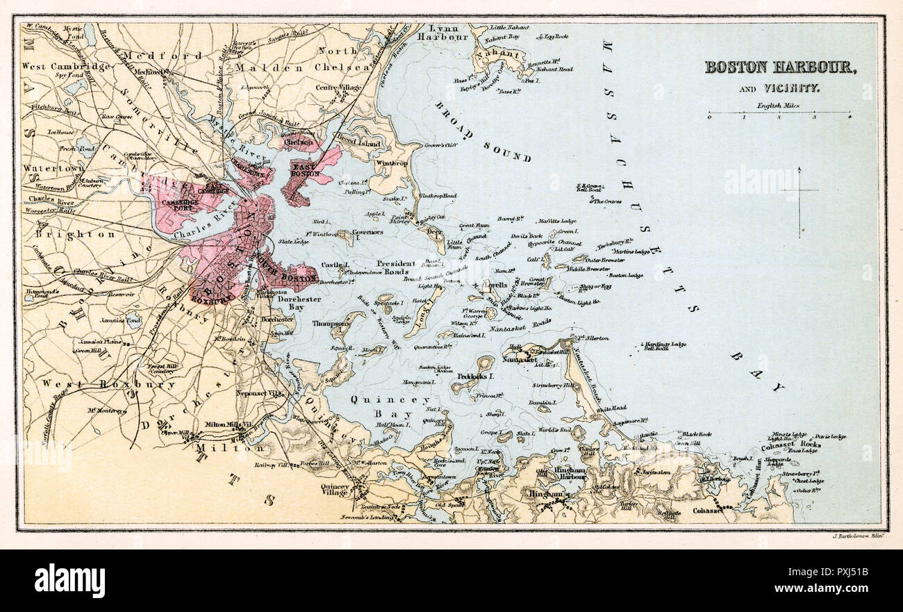 KARTE/USA/BOSTON HARBOUR Stockfoto