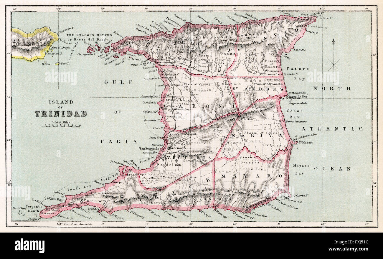 Karte - Trinidad Stockfoto