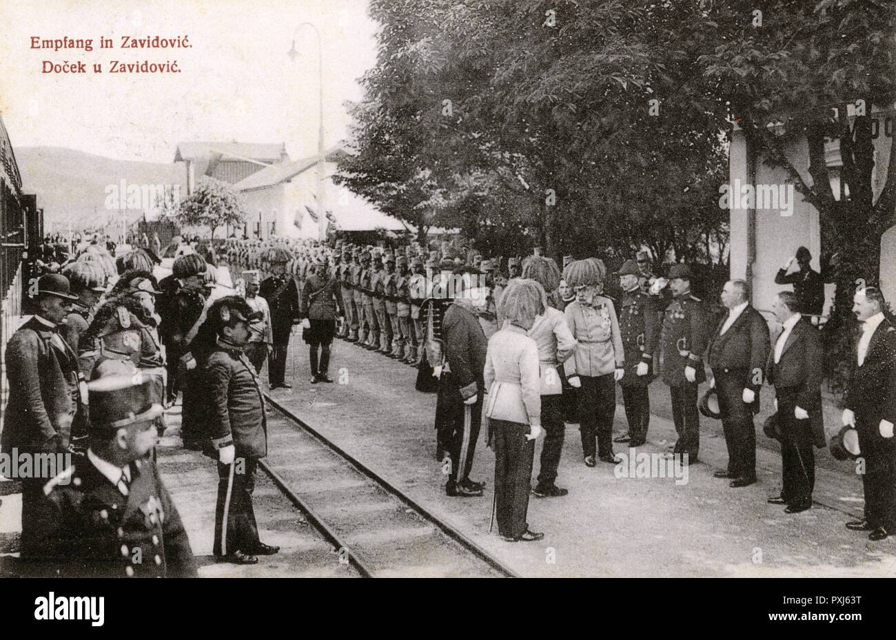 Kaiser Franz Joseph I. besucht Zavidovici, Bosnien-Herzegowina Stockfoto